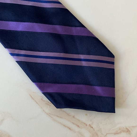 Purple Striped Men's Tie - Picture 3 of 4